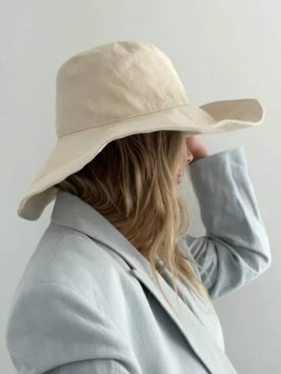 Boheme Accessories - Bohème Cotton Canvas Wide Brim Sunhat in Cream One Size NWOT